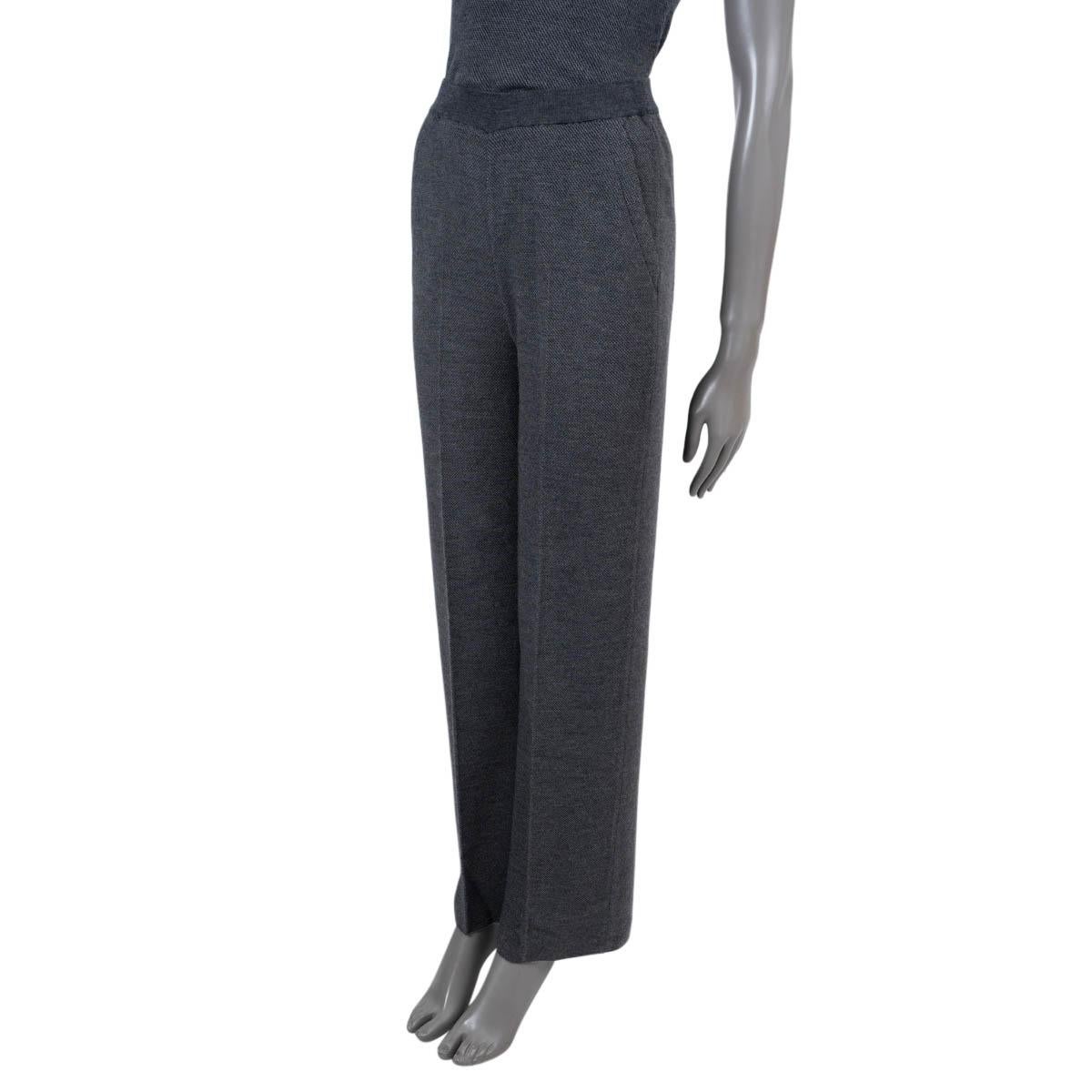 100% authentic Loro Piana wide leg pants in Grey silk (64%) and cashmere (36%). Features two slit pockets on the front and with elastic waistband. Unlined. New with tag.

Measurements
Tag Size	38
Size	XS
Waist From	54cm (21.1in)
Hips From	92cm
