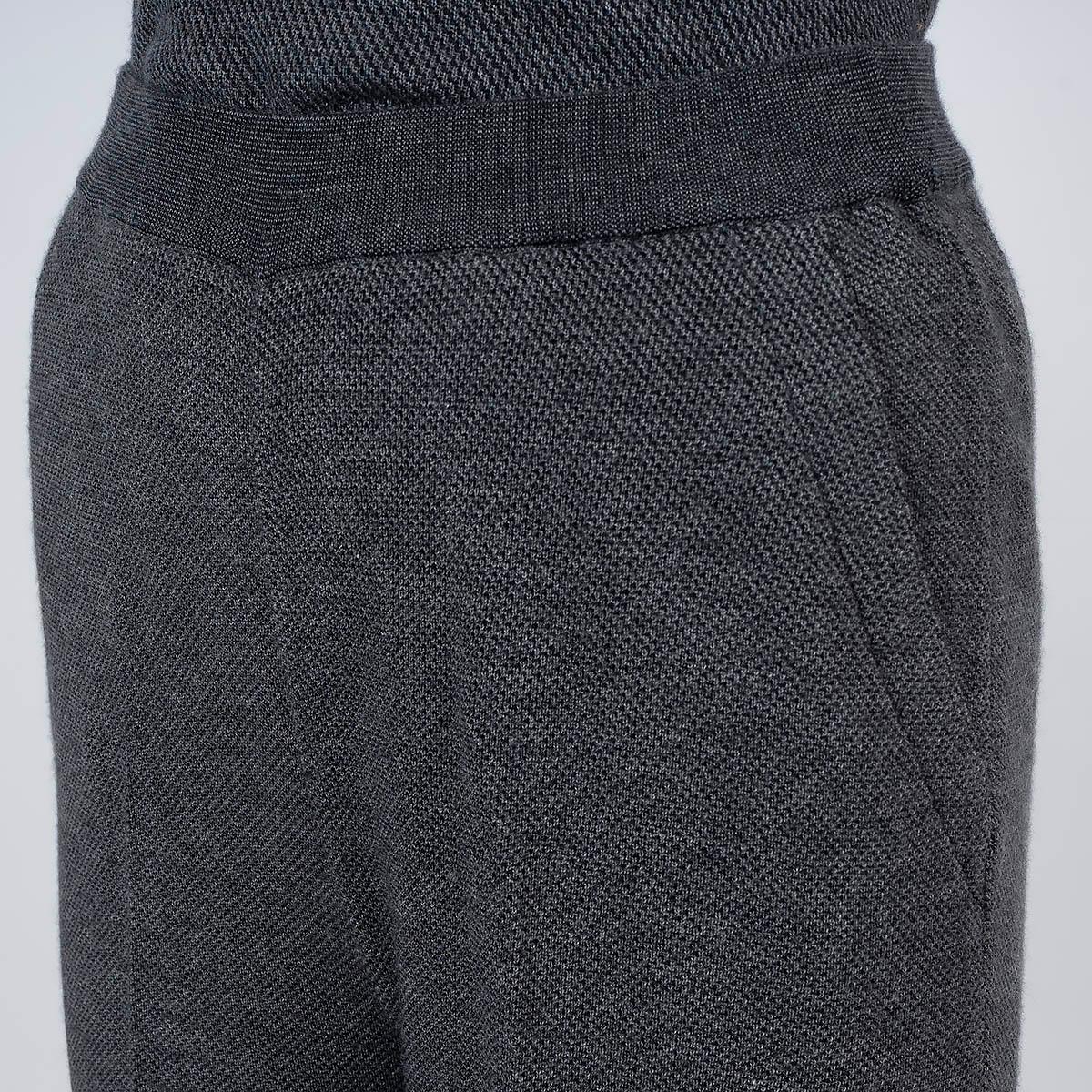 LORO PIANA grey silk & cashmere WIDE LEG KNIT Pants 38 XS In Excellent Condition In Zürich, CH