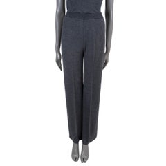 LORO PIANA Graue WIDE LEG KNIT-Hose aus Seide und Kaschmir 38 XS