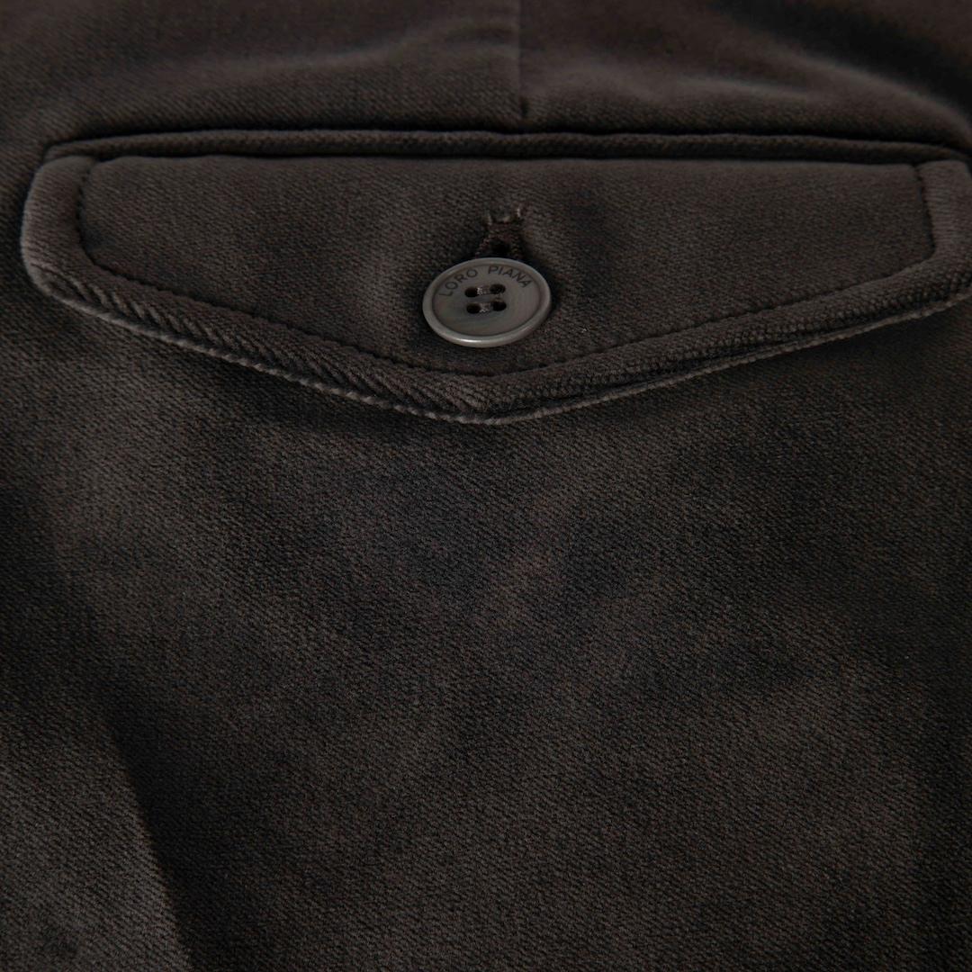 Loro Piana Graue spitz zulaufende Samthose Größe S im Zustand „Gut“ im Angebot in London, GB