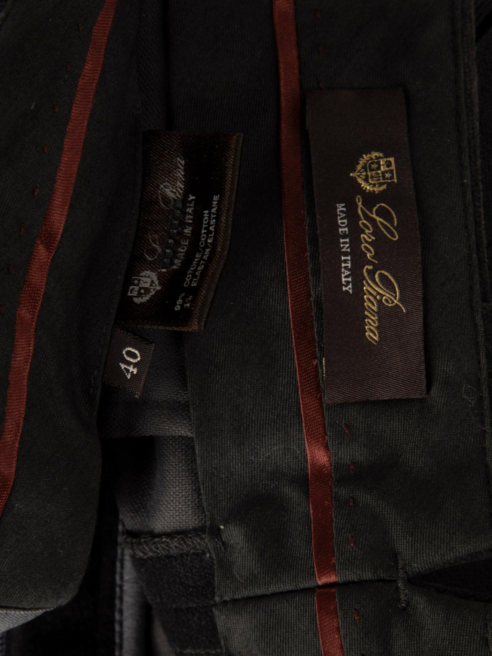 Loro Piana Graue spitz zulaufende Samthose Größe S Damen im Angebot