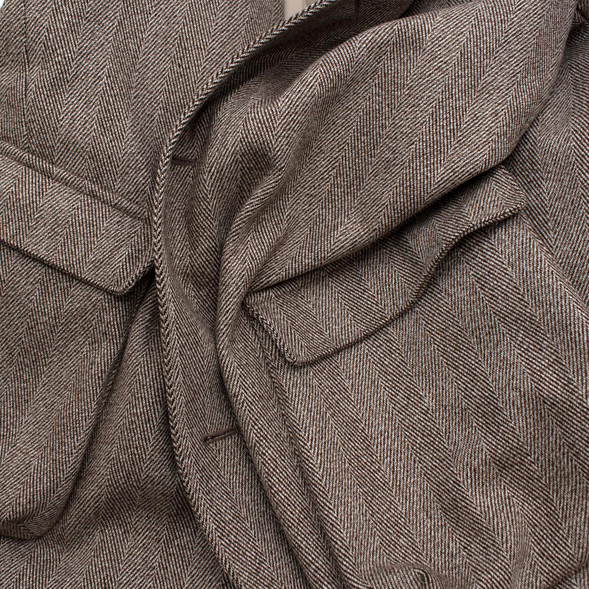 Loro Piana Fischgrät-Tweed Outdoor  Sturmsystem-Jacke - L im Zustand „Hervorragend��“ im Angebot in London, GB