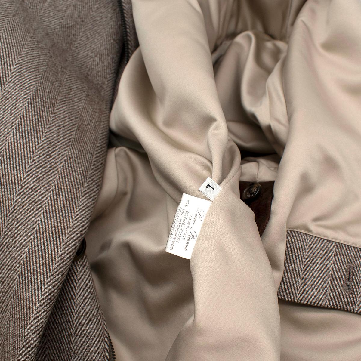 Loro Piana Fischgrät-Tweed Outdoor  Sturmsystem-Jacke - L für Damen oder Herren im Angebot