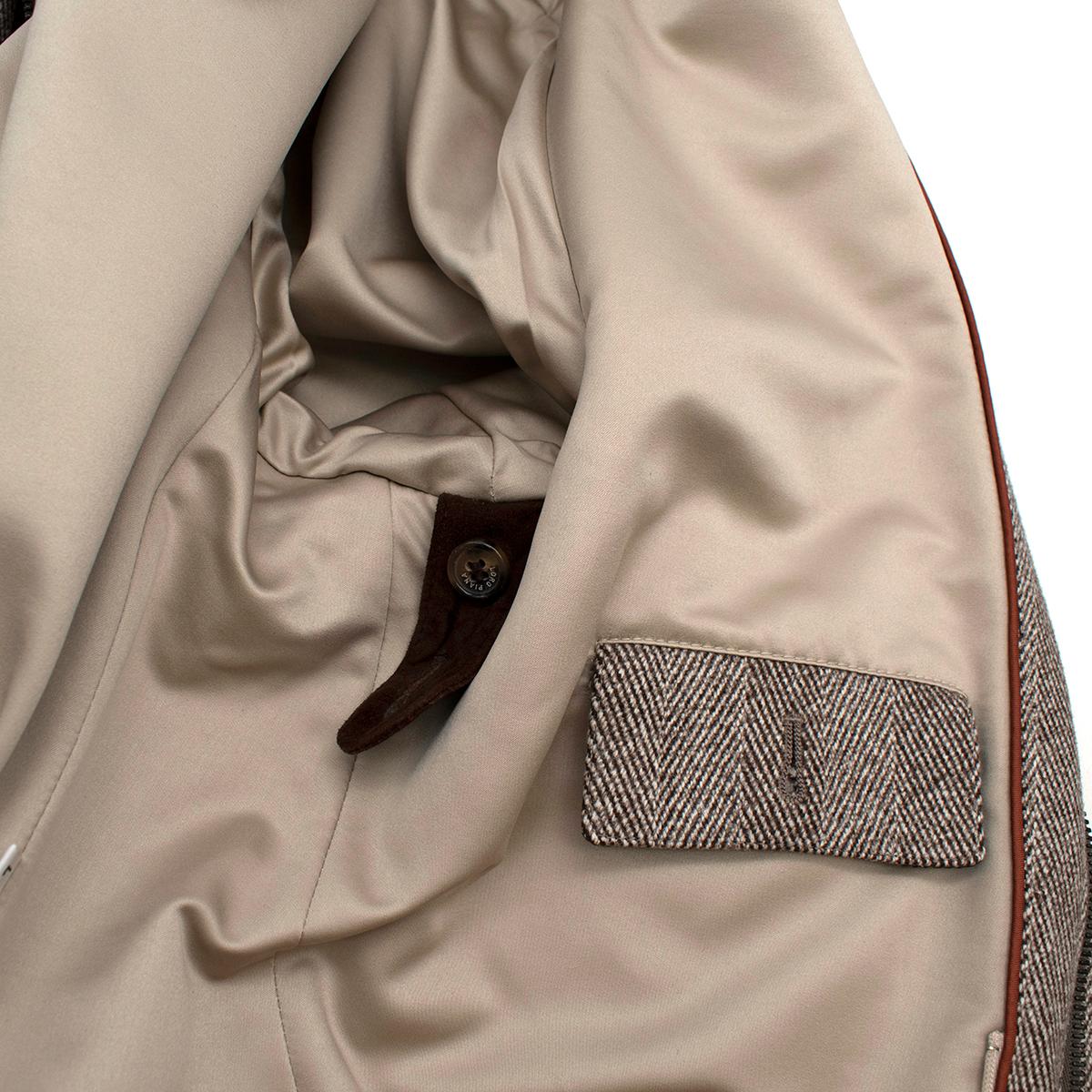Loro Piana Fischgrät-Tweed Outdoor  Sturmsystem-Jacke - L im Angebot 1