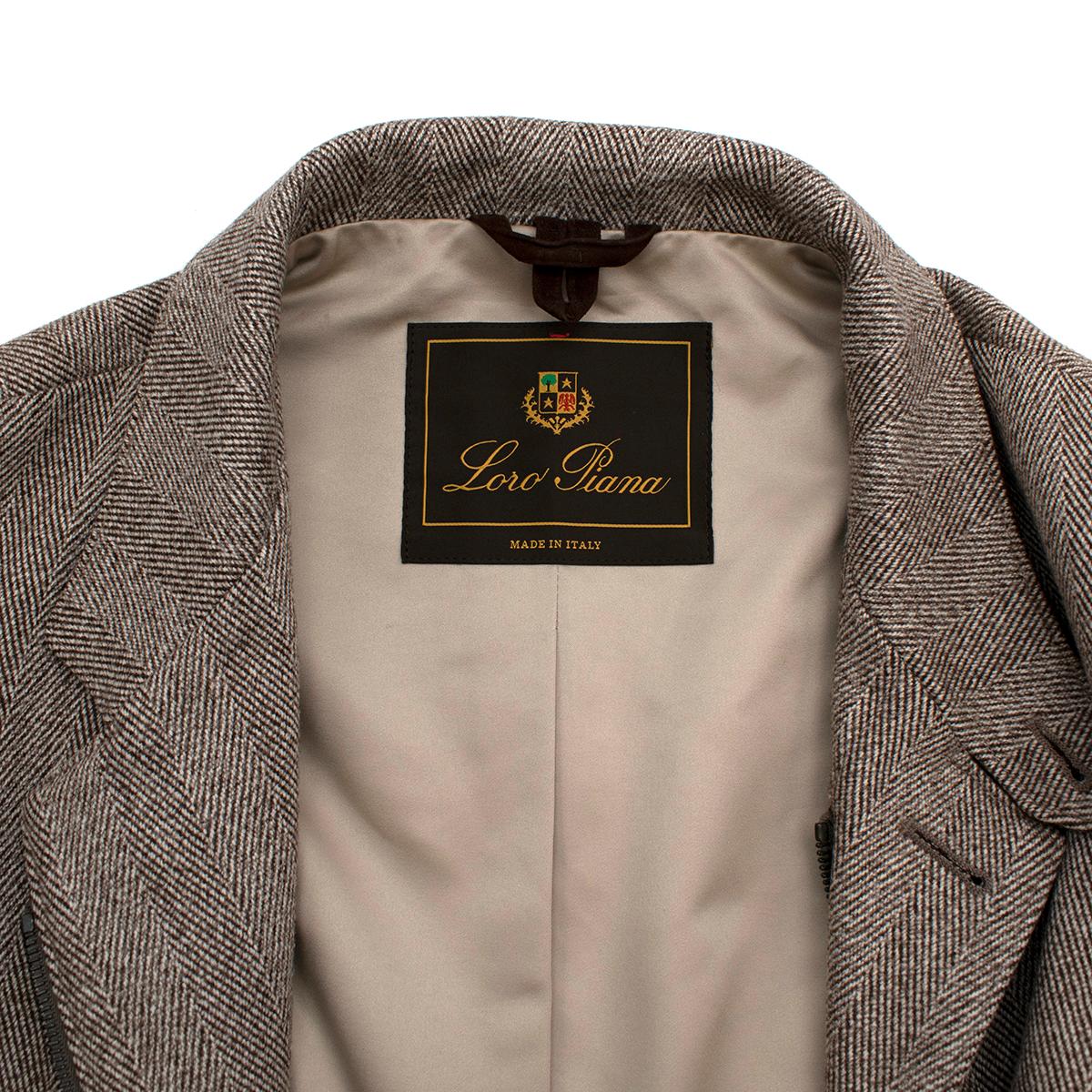 Loro Piana Fischgrät-Tweed Outdoor  Sturmsystem-Jacke - L im Angebot 3
