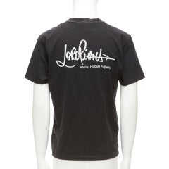 LORO PIANA Hiroshi Fujiwara black cotton white logo tshirt S