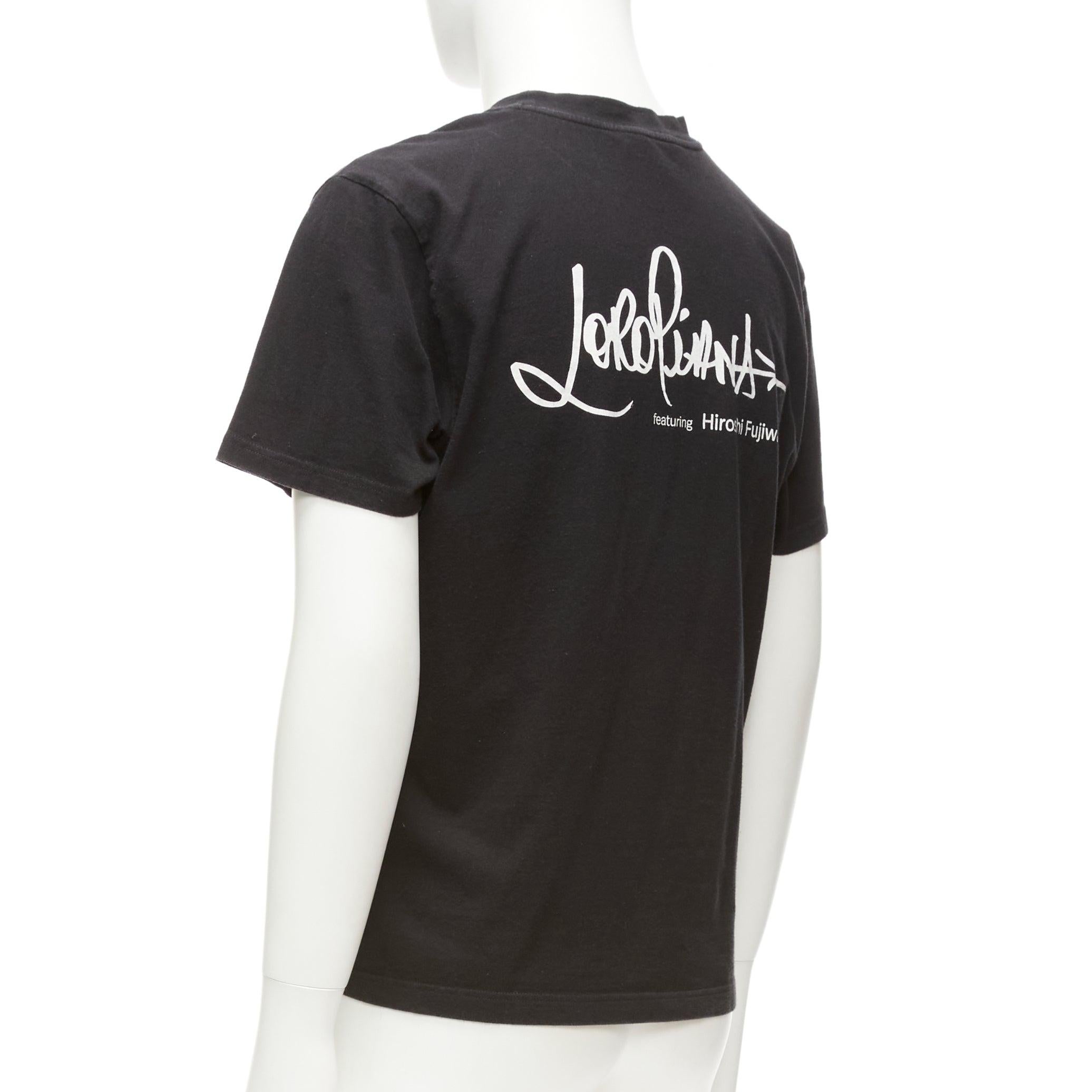 Men's LORO PIANA Hiroshi Fujiwara black cotton white logo tshirt S