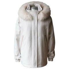 Loro Piana - Veste à capuche en cachemire garnie de fourrure de renard