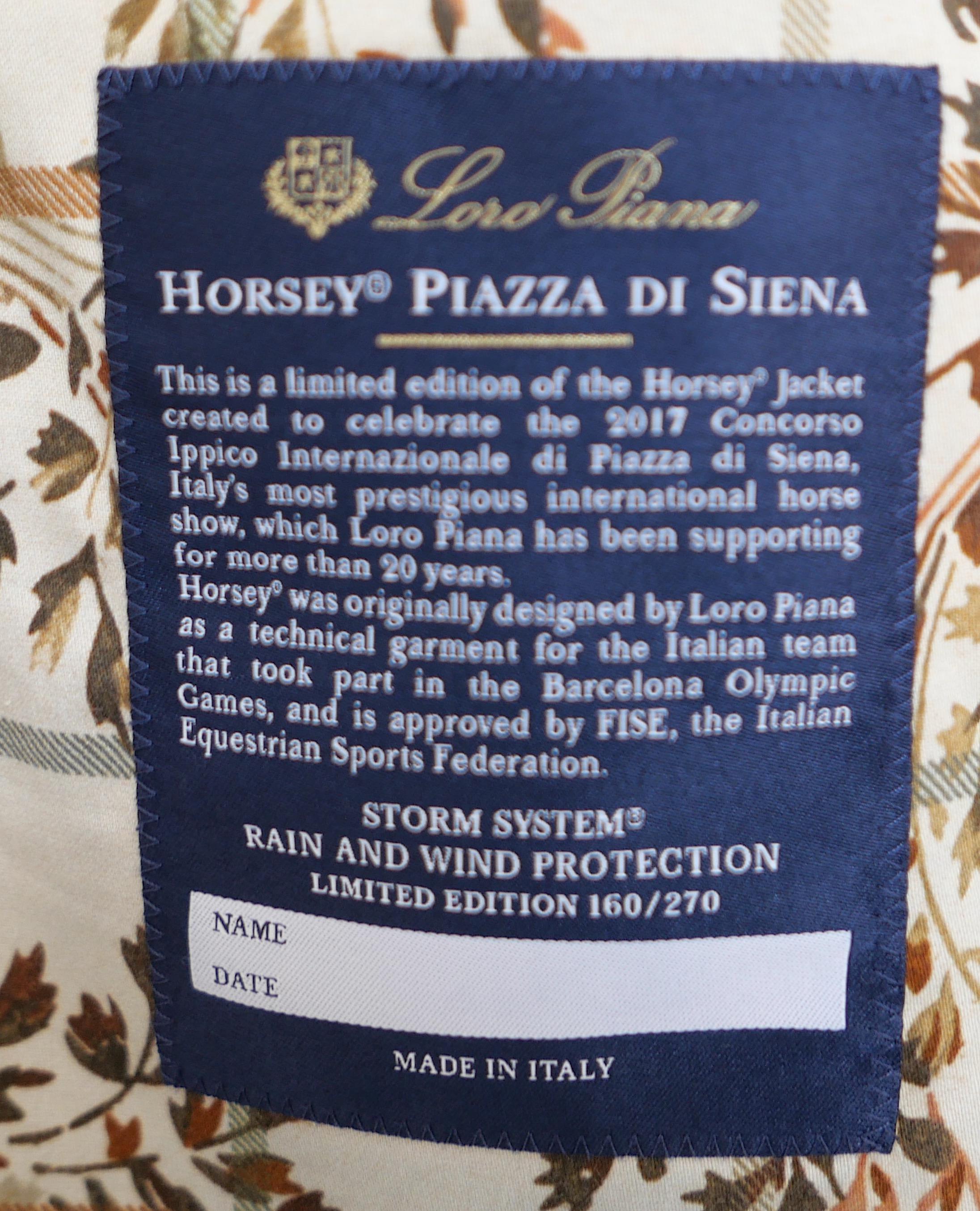 Loro Piana Horsey Jacket 2017 Piazza di Siena Ltd Edition For Sale 9