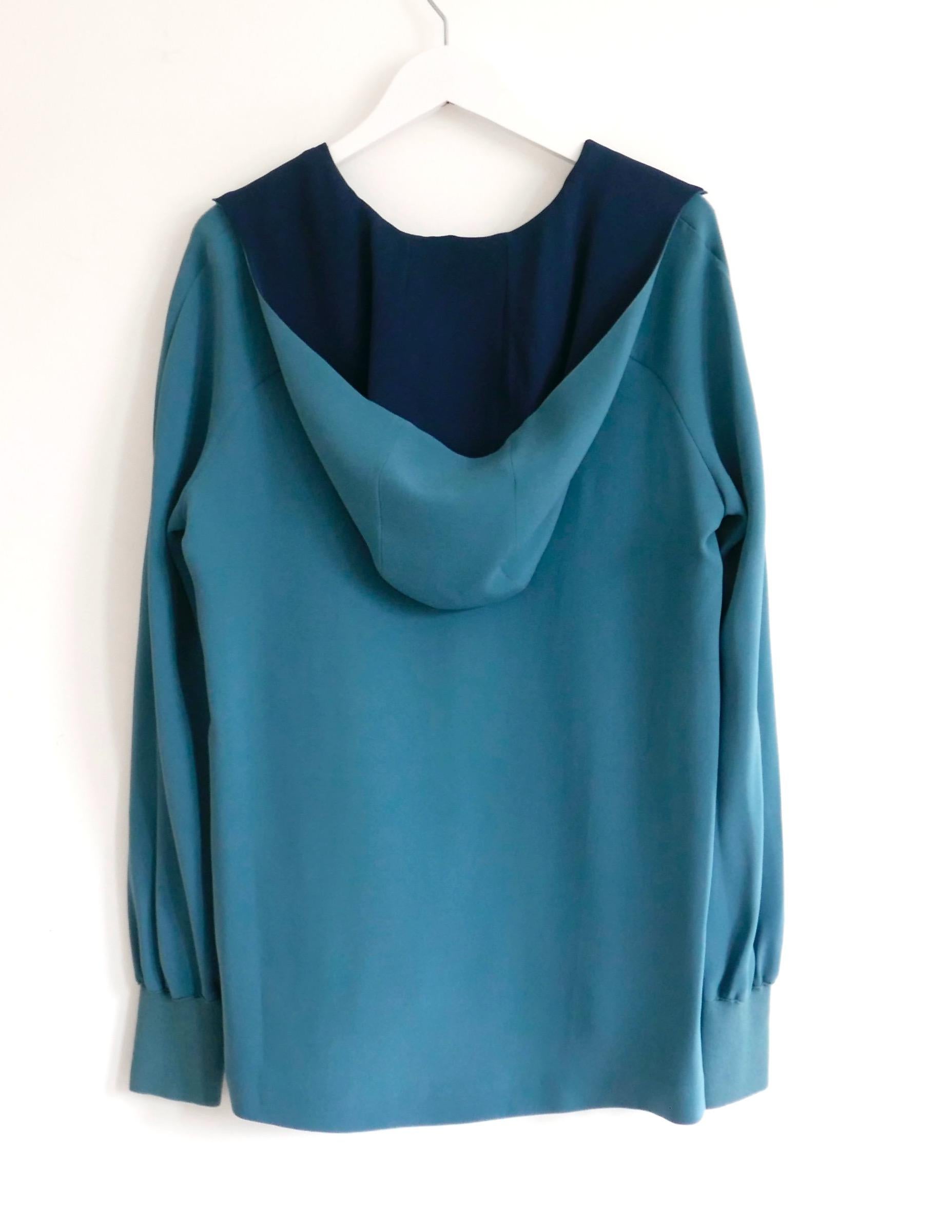 Loro Piana Isida Hooded Blouse Silk In New Condition For Sale In London, GB