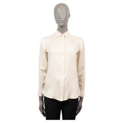 LORO PIANA ivory silk TWILL Button-Up Shirt 36 XS