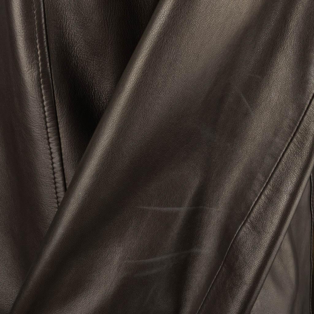 Loro Piana Jacket Dark Brown Leather Zip Front 44 / 8 3