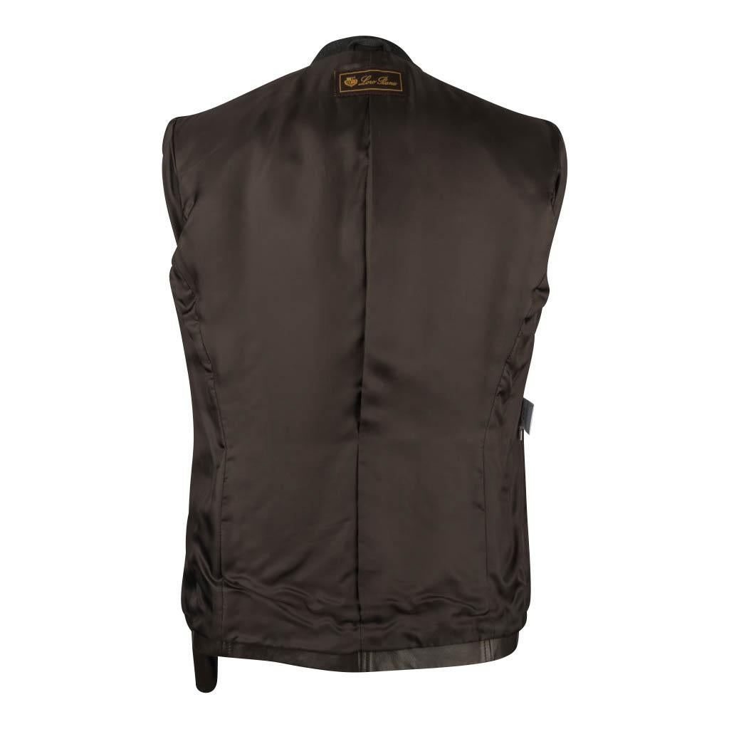 Loro Piana Jacket Dark Brown Leather Zip Front 44 / 8 4