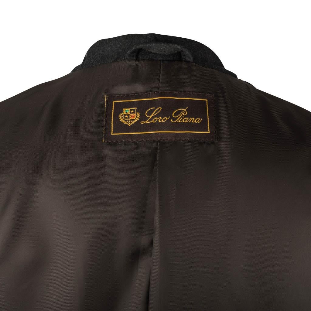 Loro Piana Jacket Dark Brown Leather Zip Front 44 / 8 6
