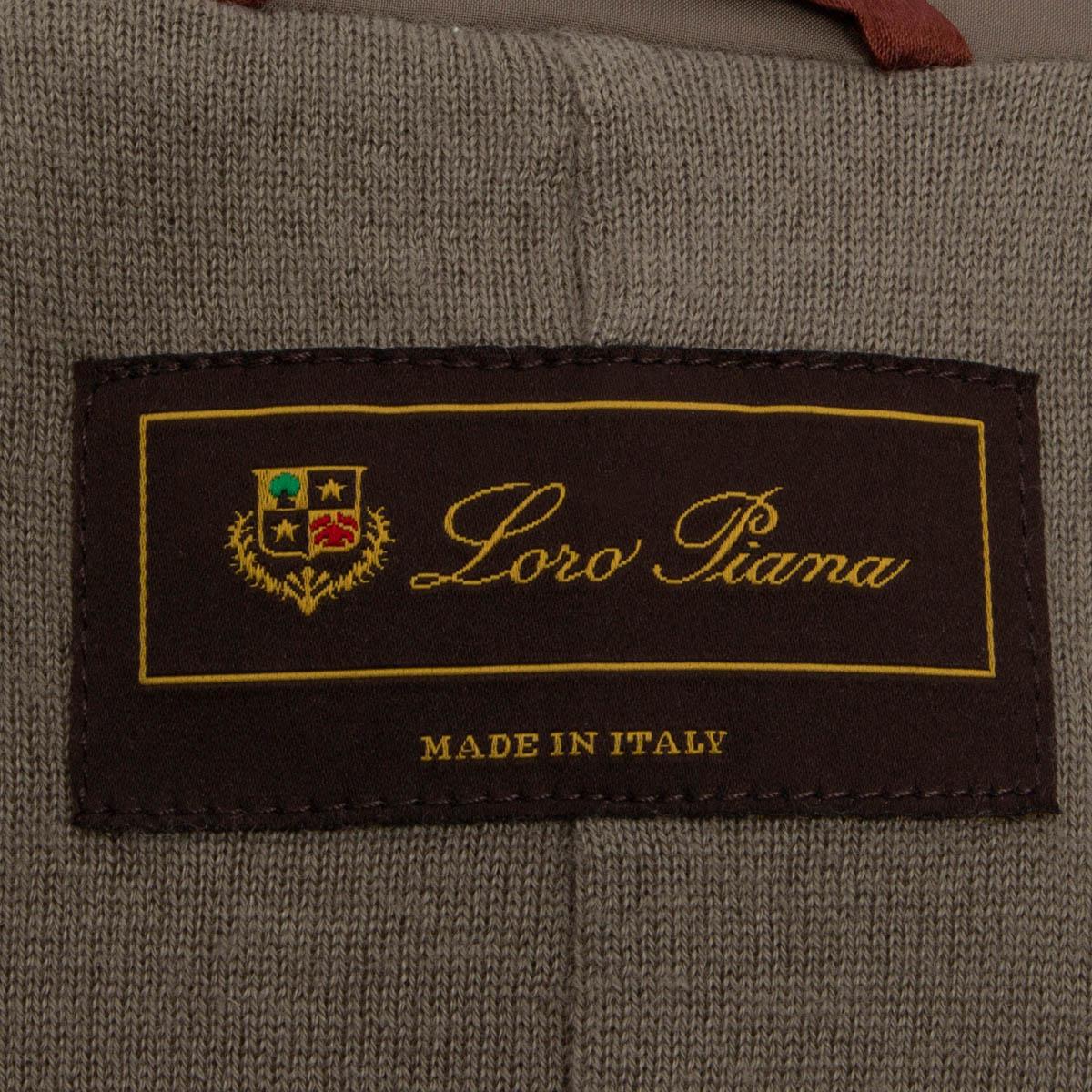 LORO PIANA khaki polyester CASHMERE LINED TRENCH Coat Jacket 40 S For Sale 1