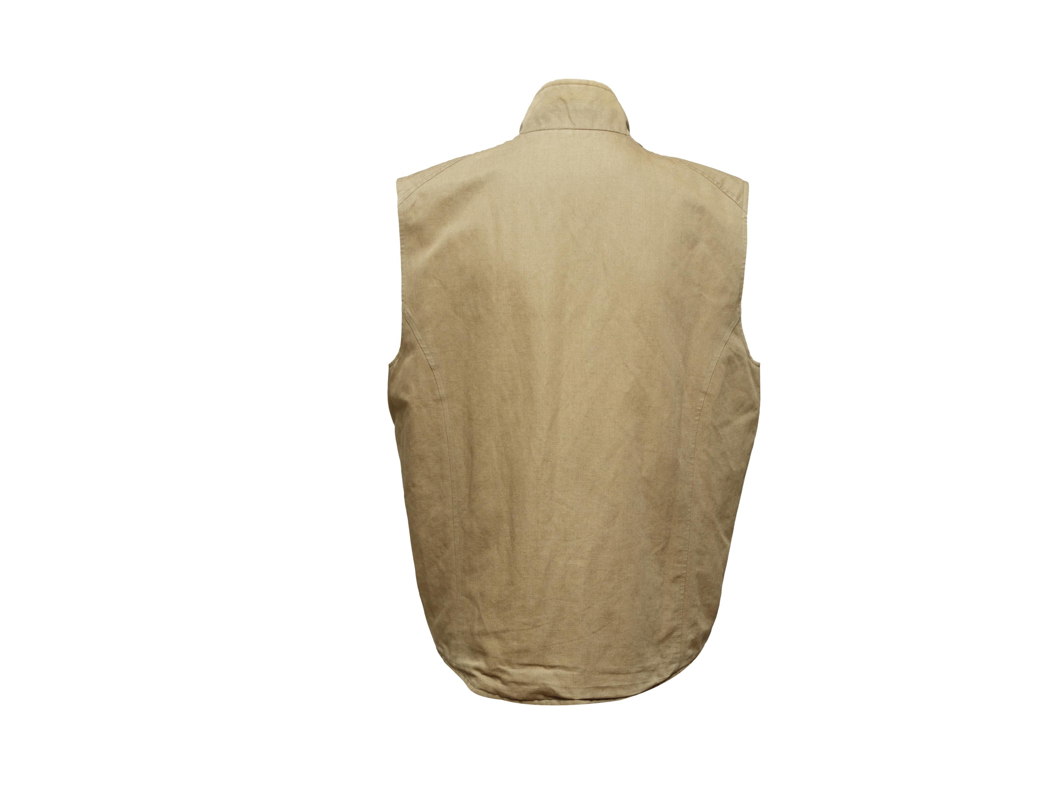 Women's Loro Piana Khaki & White Reversible Vest