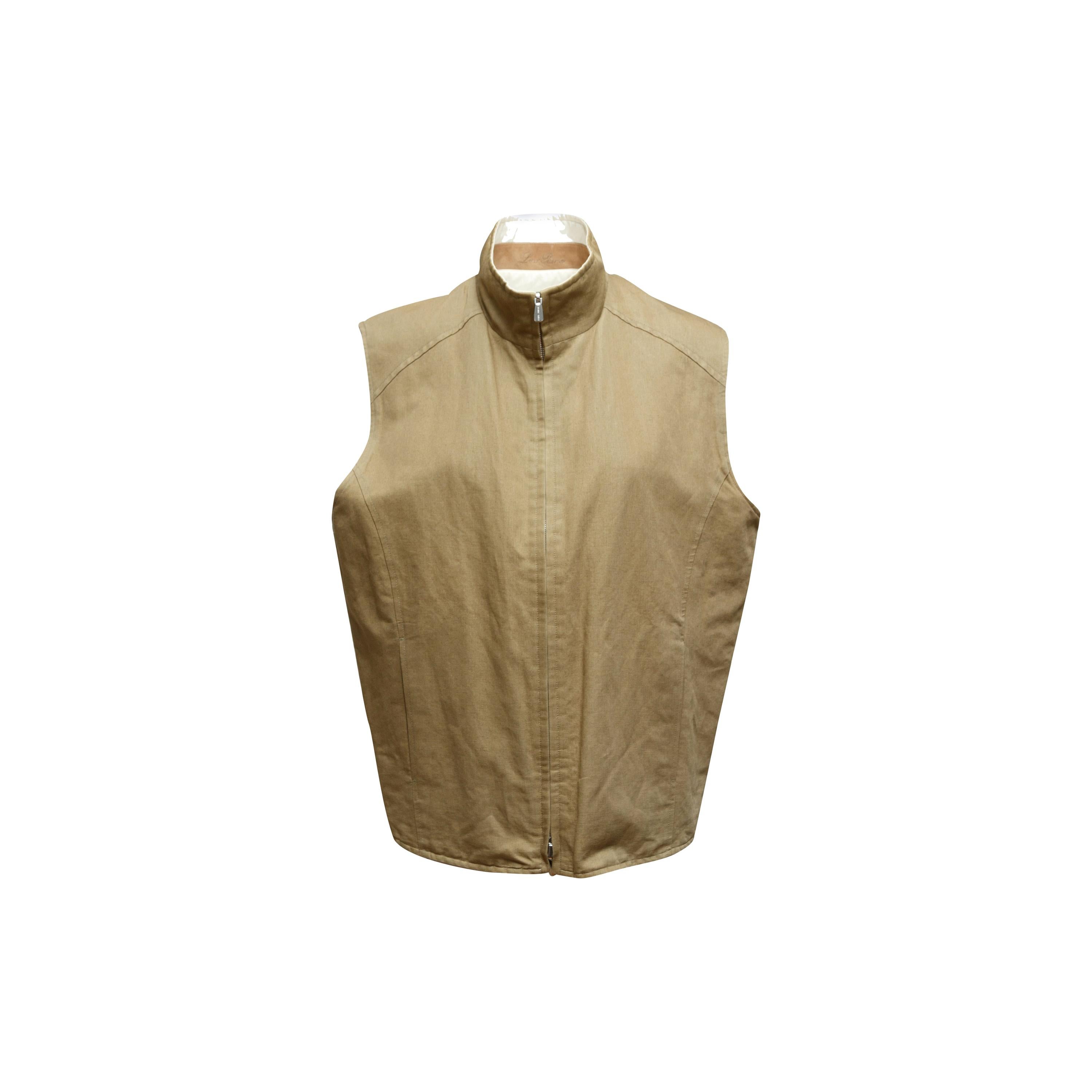Loro Piana Khaki & White Reversible Vest