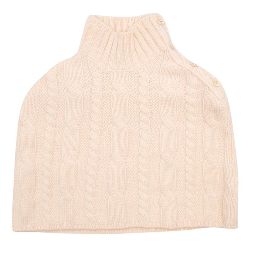 Women's or Men's Loro Piana Kids' Cream Cashmere Cable Knit Poncho - Size 5 Years For Sale