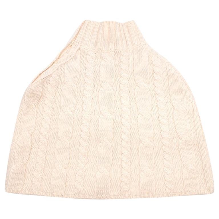Loro Piana Kids' Cream Cashmere Cable Knit Poncho - Size 5 Years For Sale