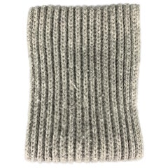 LORO PIANA Knitted Gray Cashmere Scarf