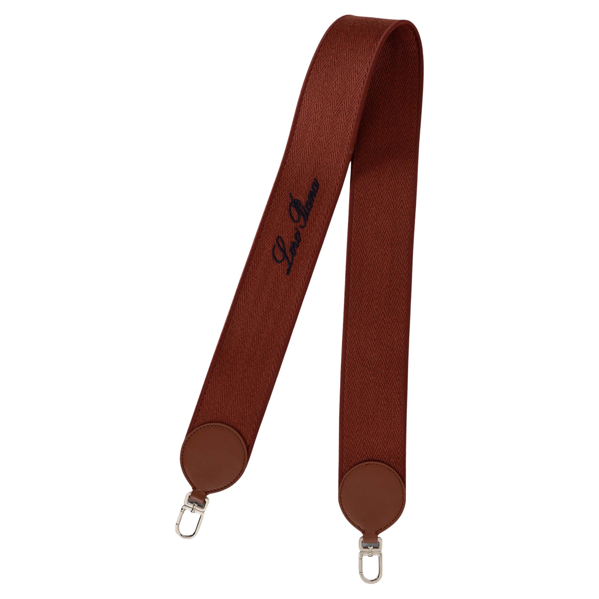 LORO PIANA Kummel brick canvas SELVEDGE Bag Shoulder Strap