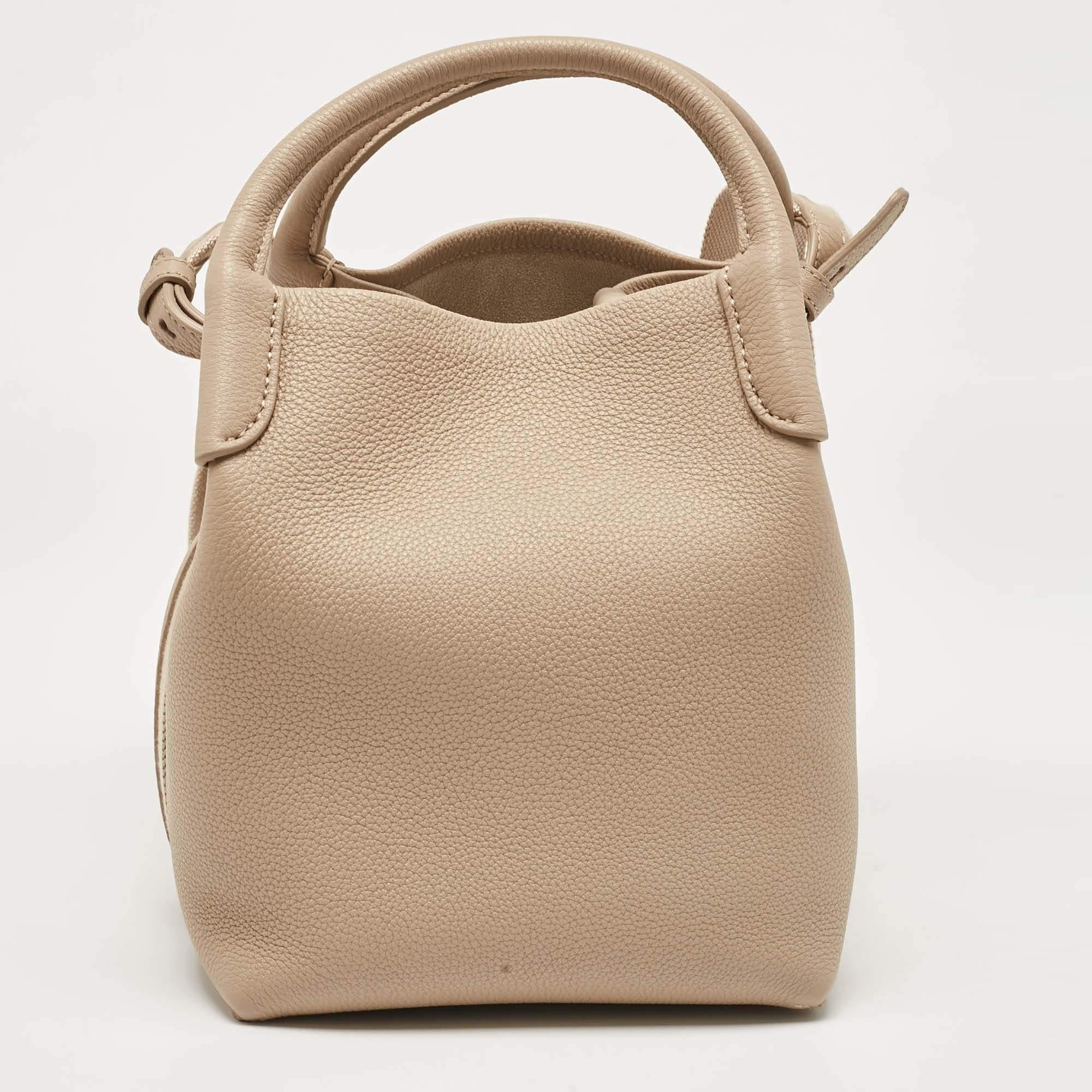 Women's Loro Piana Light Beige Leather Small Bale Shoulder Bag For Sale