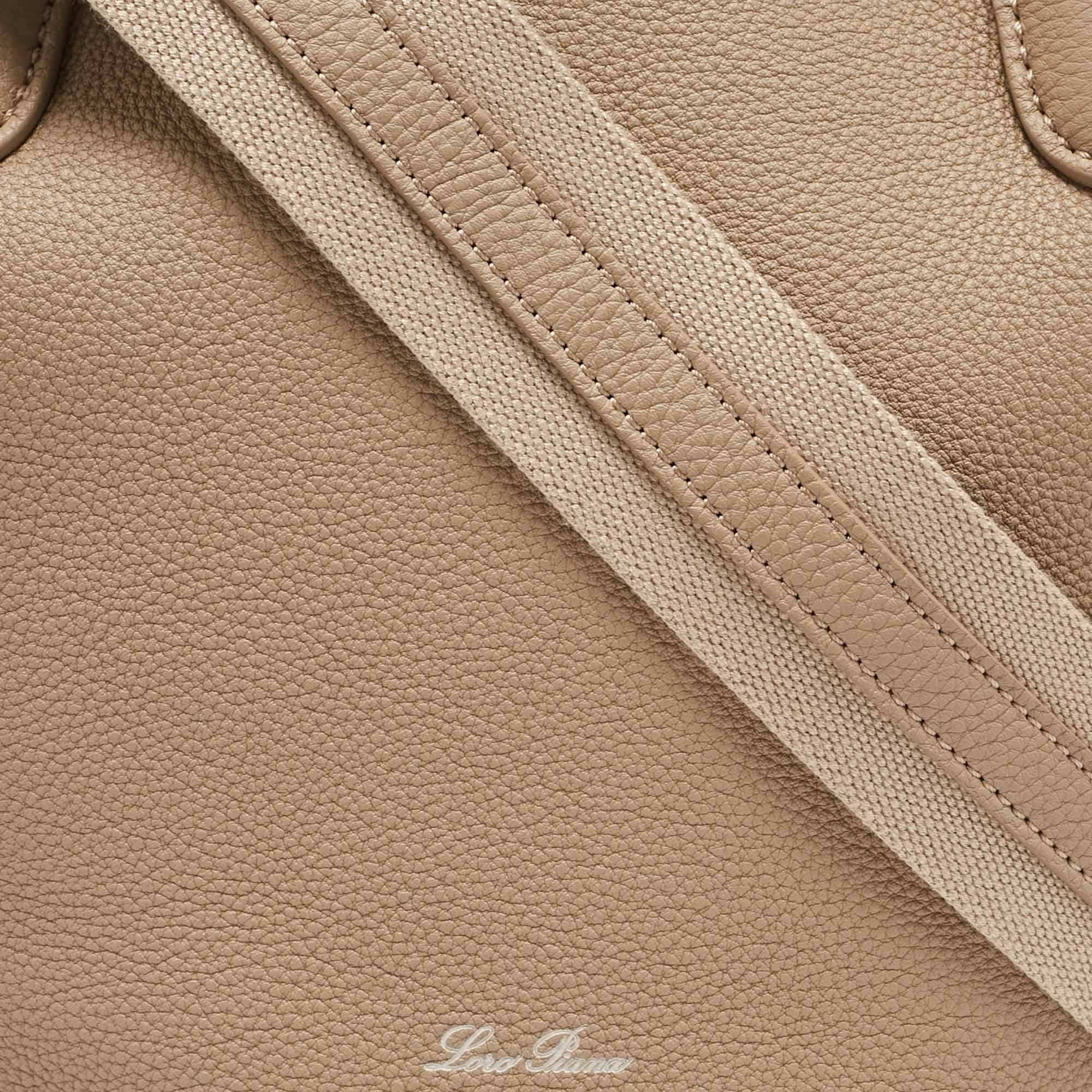 Loro Piana Light Beige Leather Small Bale Shoulder Bag For Sale 1