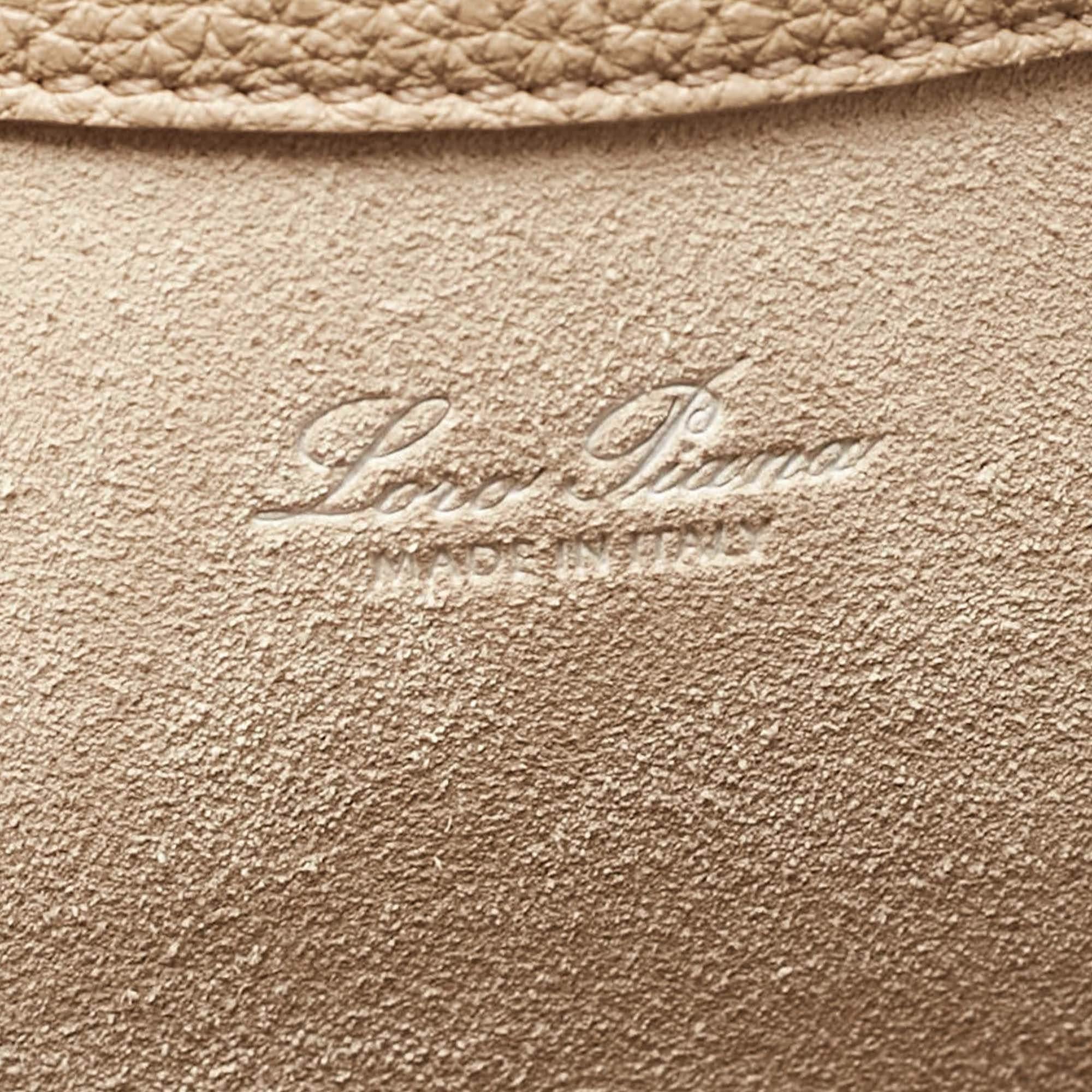 Loro Piana Light Beige Leather Small Bale Shoulder Bag For Sale 4