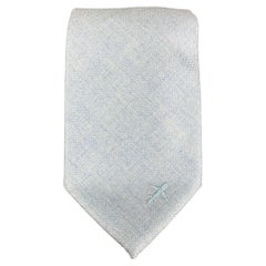 LORO PIANA Light Blue Embroidered Cashmere Tie