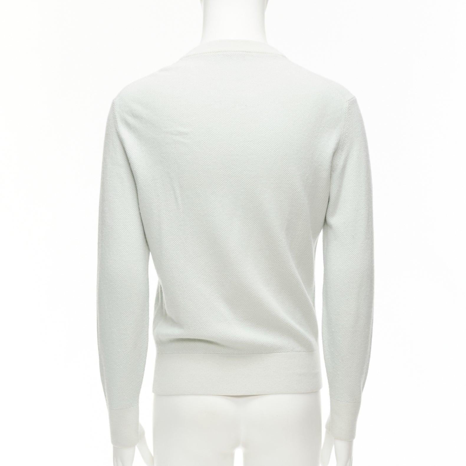 Men's LORO PIANA light green silk cashmere big checkered knitted sweater IT48 M For Sale