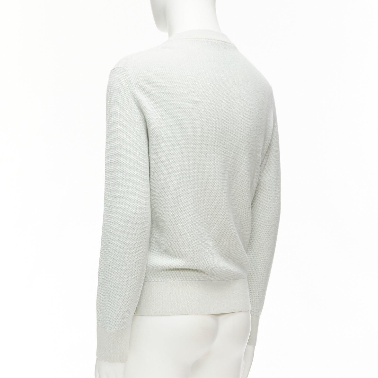LORO PIANA light green silk cashmere big checkered knitted sweater IT48 M For Sale 1