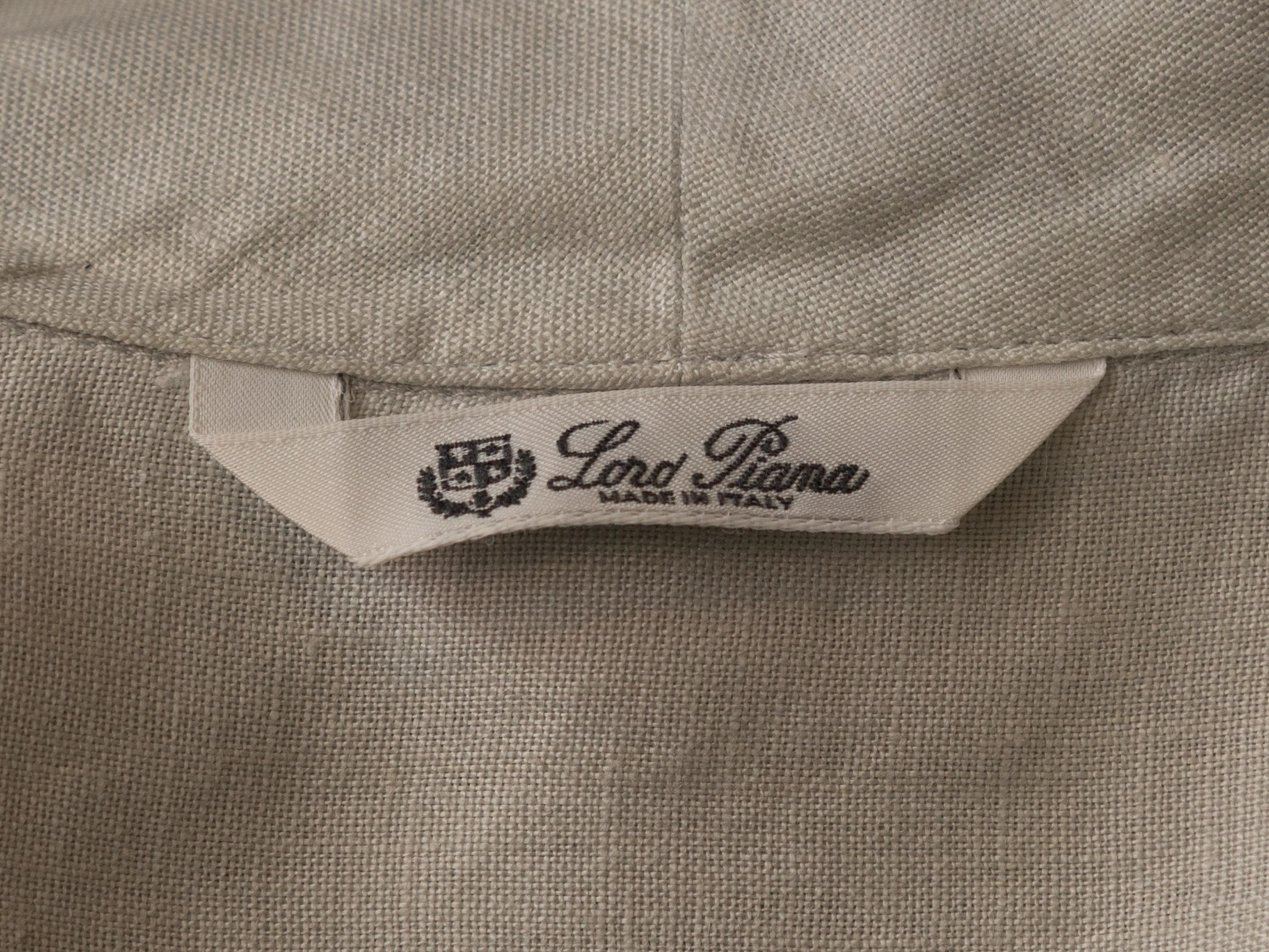 Women's Loro Piana Light Grey Linen Button-Up Top