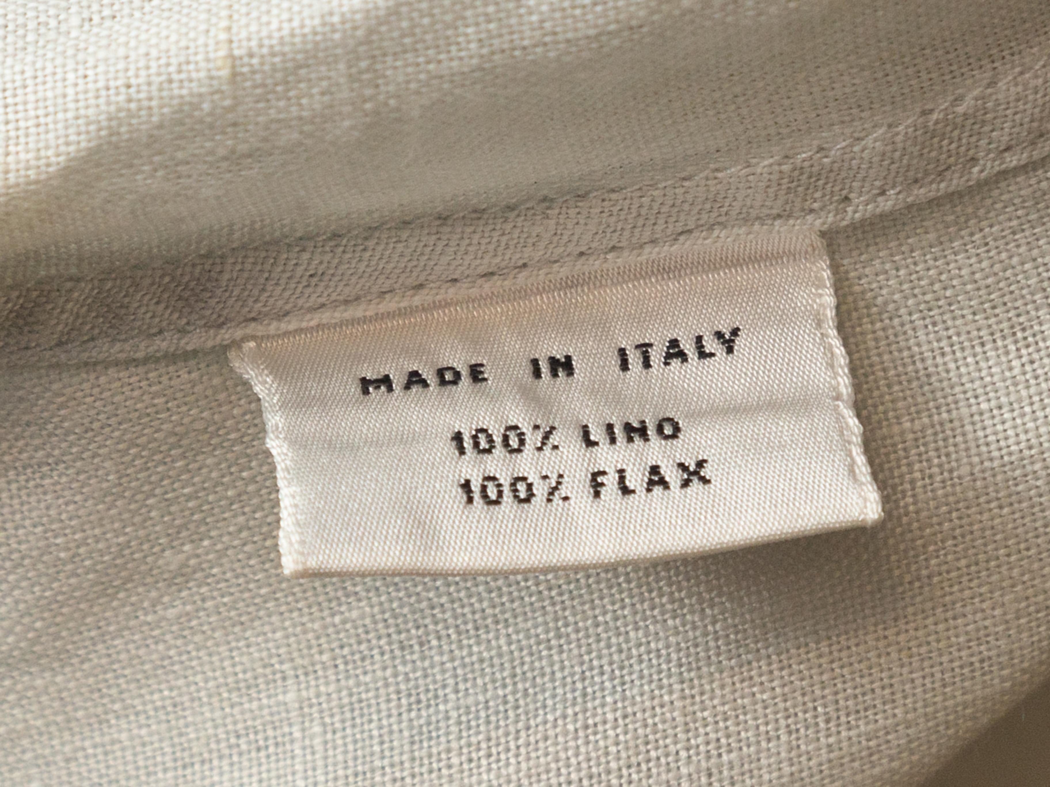 Loro Piana Light Grey Linen Button-Up Top 1