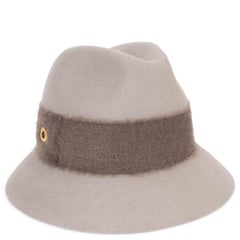 LORO PIANA light grey melusine INGRID FEDORA Hat S