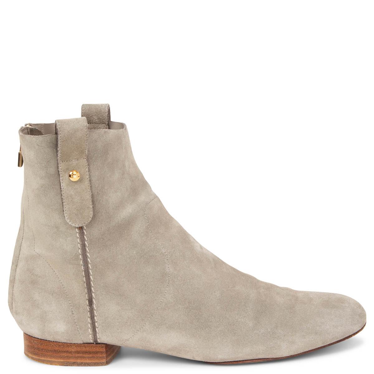 light gray suede booties