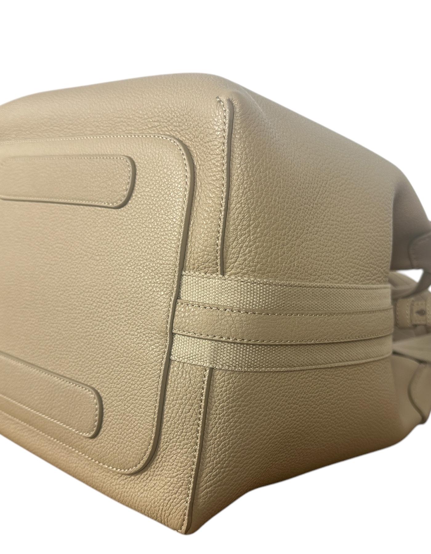 Loro Piana Lentisco claro Piel de becerro granulada Bala grande Hobo con correa 1