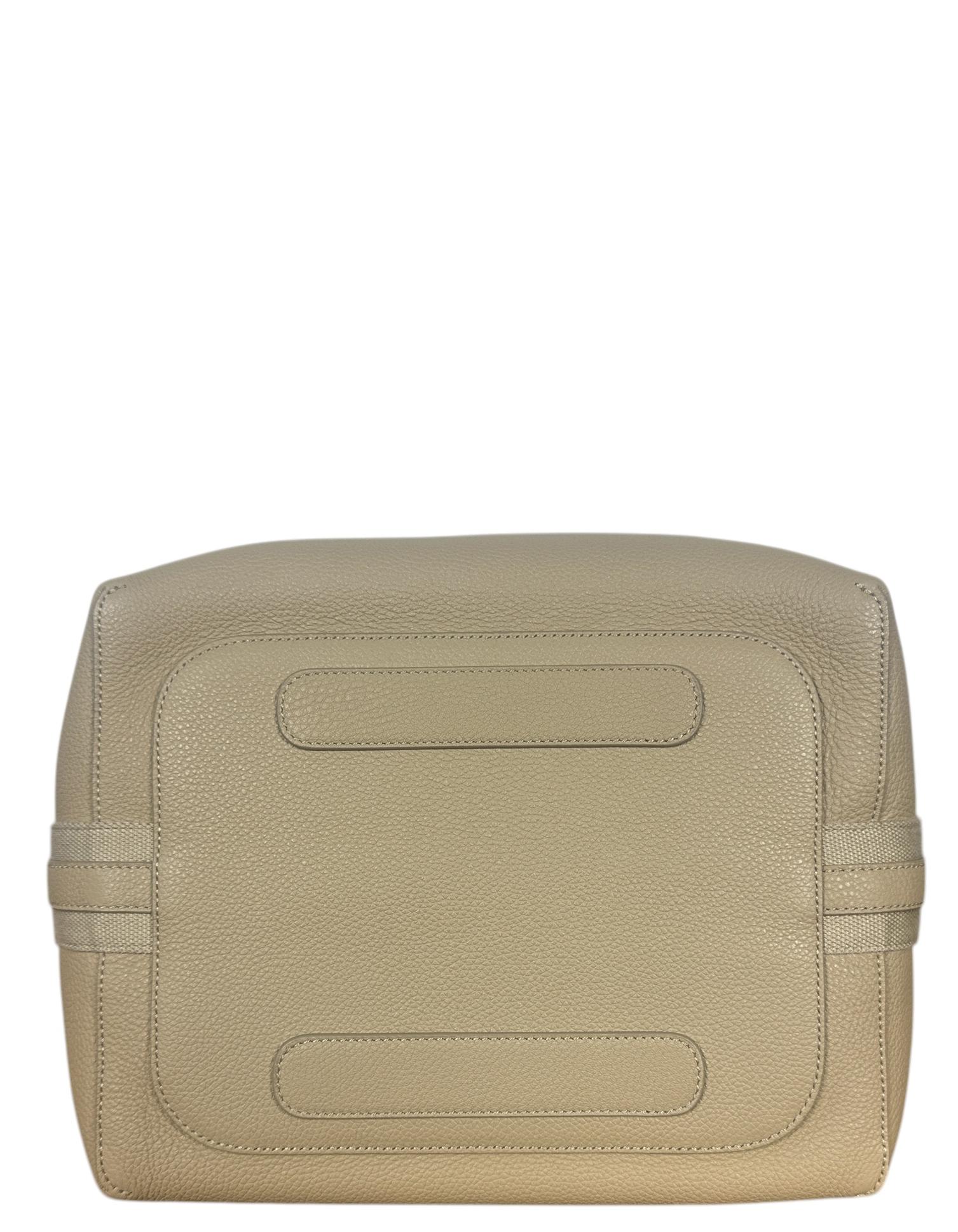 Loro Piana Lentisco claro Piel de becerro granulada Bala grande Hobo con correa 2