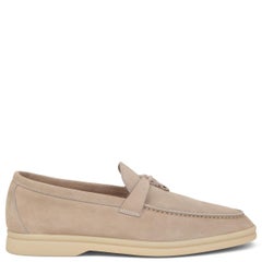 Mocassins LORO PIANA SUMMER CHARMS en daim sable clair 38