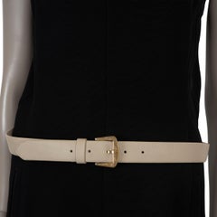 LORO PIANA light taupe leather Belt 85