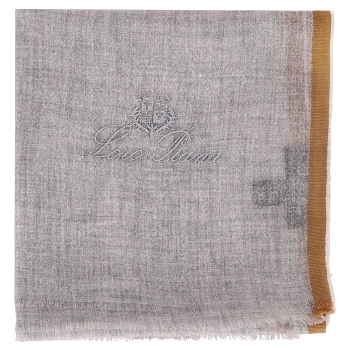 Loro Piana Logo Embroidered Cashmere Shawl/Scarf