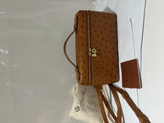 Loro Piana LP 19 in ostrich tan colour clutch