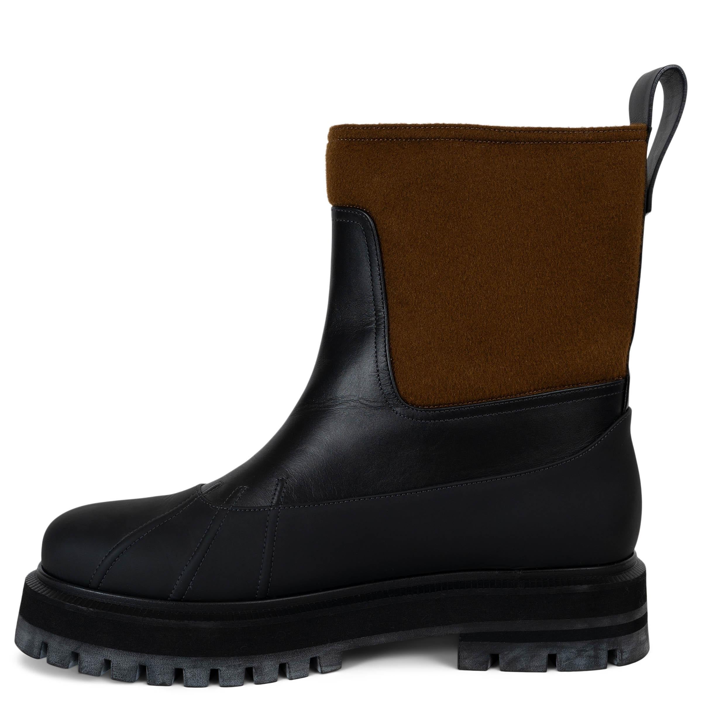 LORO PIANA Arce Jarabe bronceado 2021 REGENT RAIN Botas Zapatos 38.5 Negro en venta