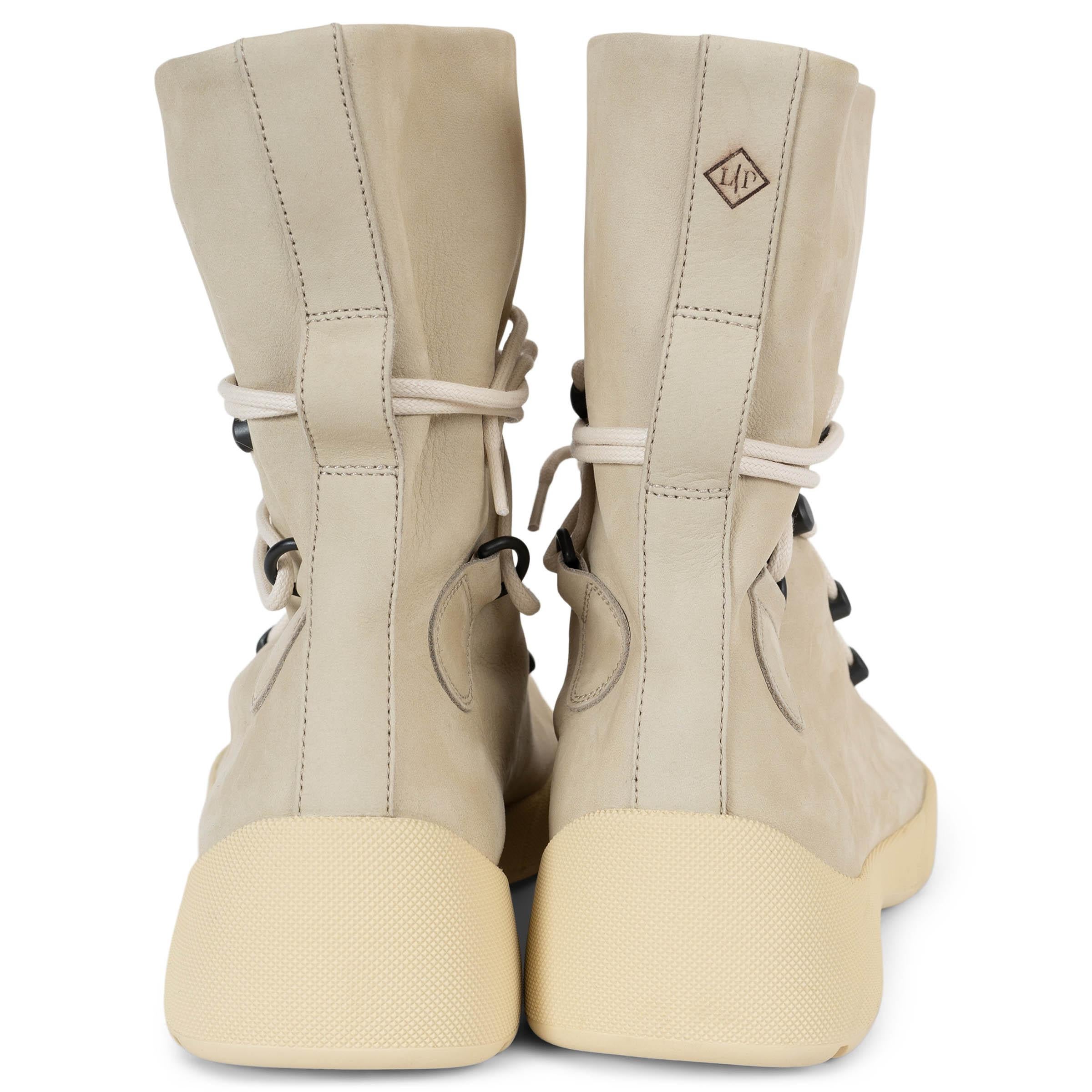 LORO PIANA Melted Butter beige nubuck 2023 TRACE Boots Shoes 38 In New Condition For Sale In Zürich, CH