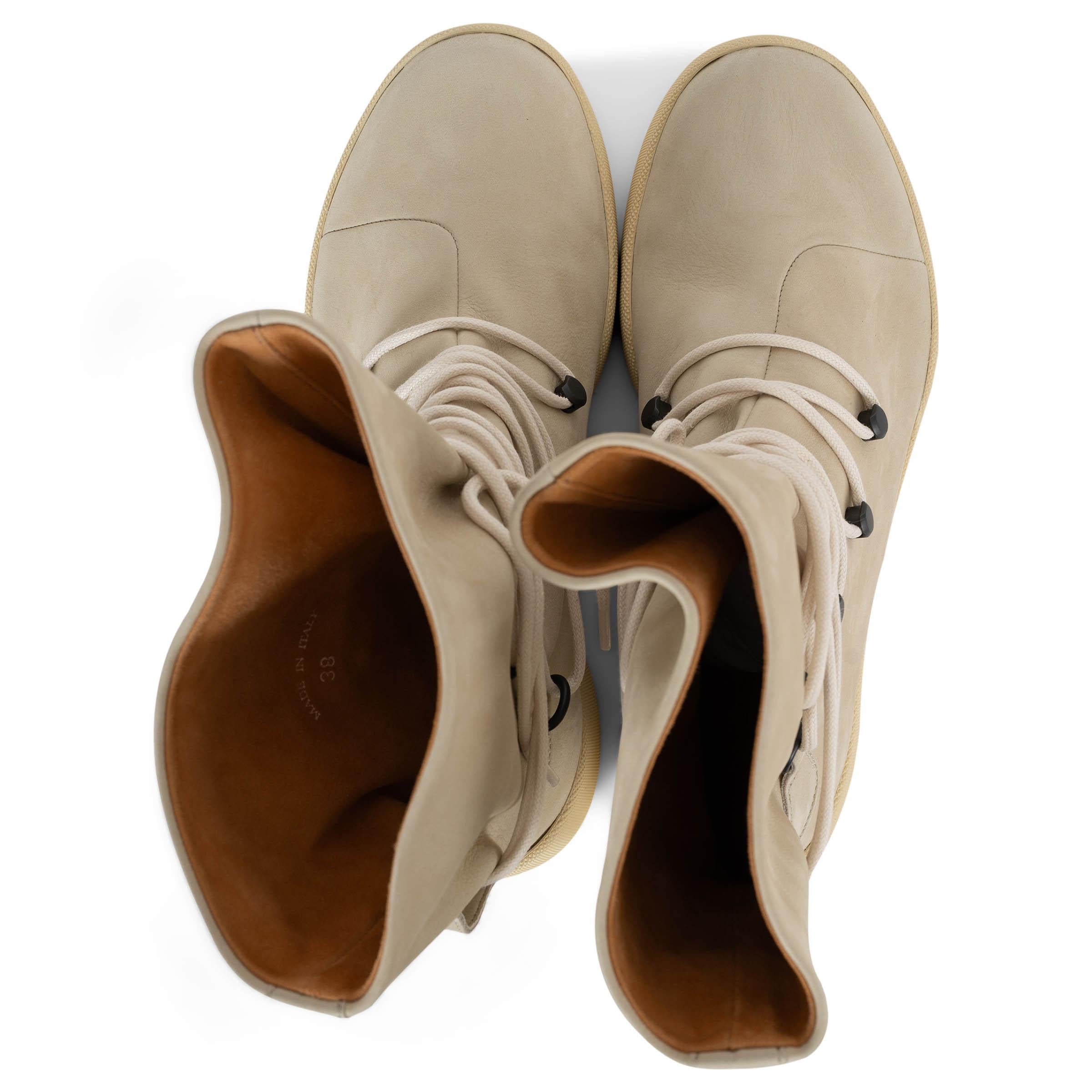 Women's LORO PIANA Melted Butter beige nubuck 2023 TRACE Boots Shoes 38 For Sale