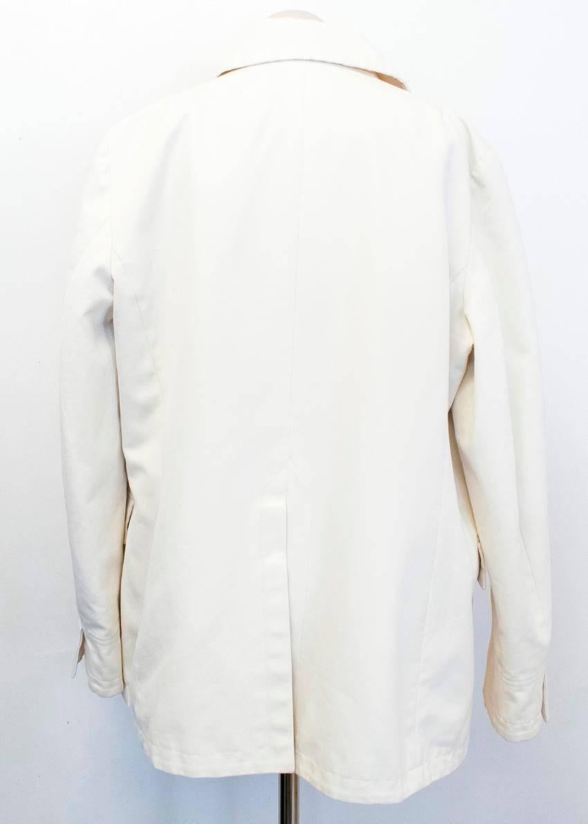 Beige Loro Piana Men Double Breasted Cotton Coat  IT 48