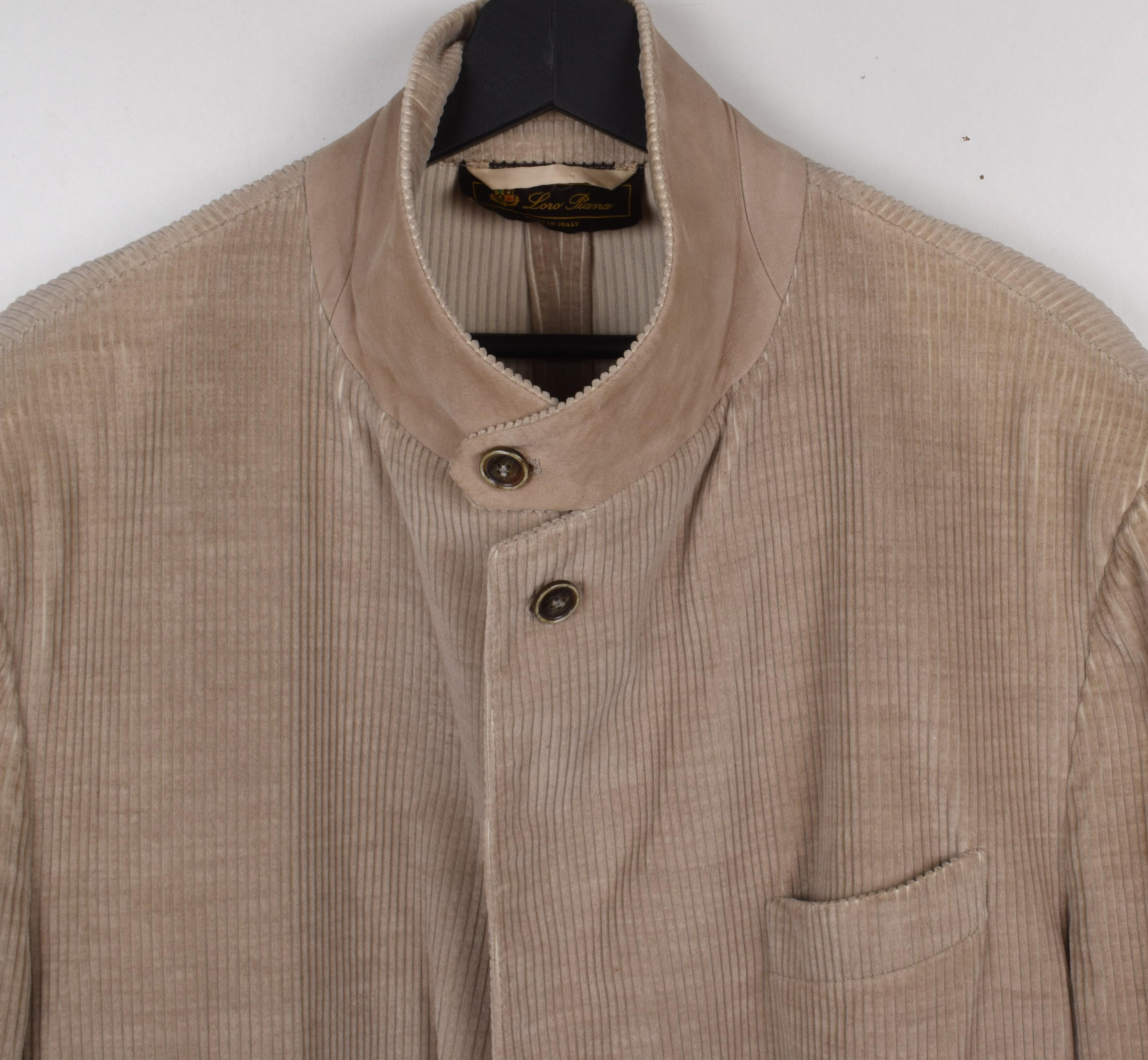 Loro Piana Men Jacket Cord Blazer Suede Collar Size 58 XXL, S1545 im Zustand „Hervorragend“ im Angebot in Kaunas, LT