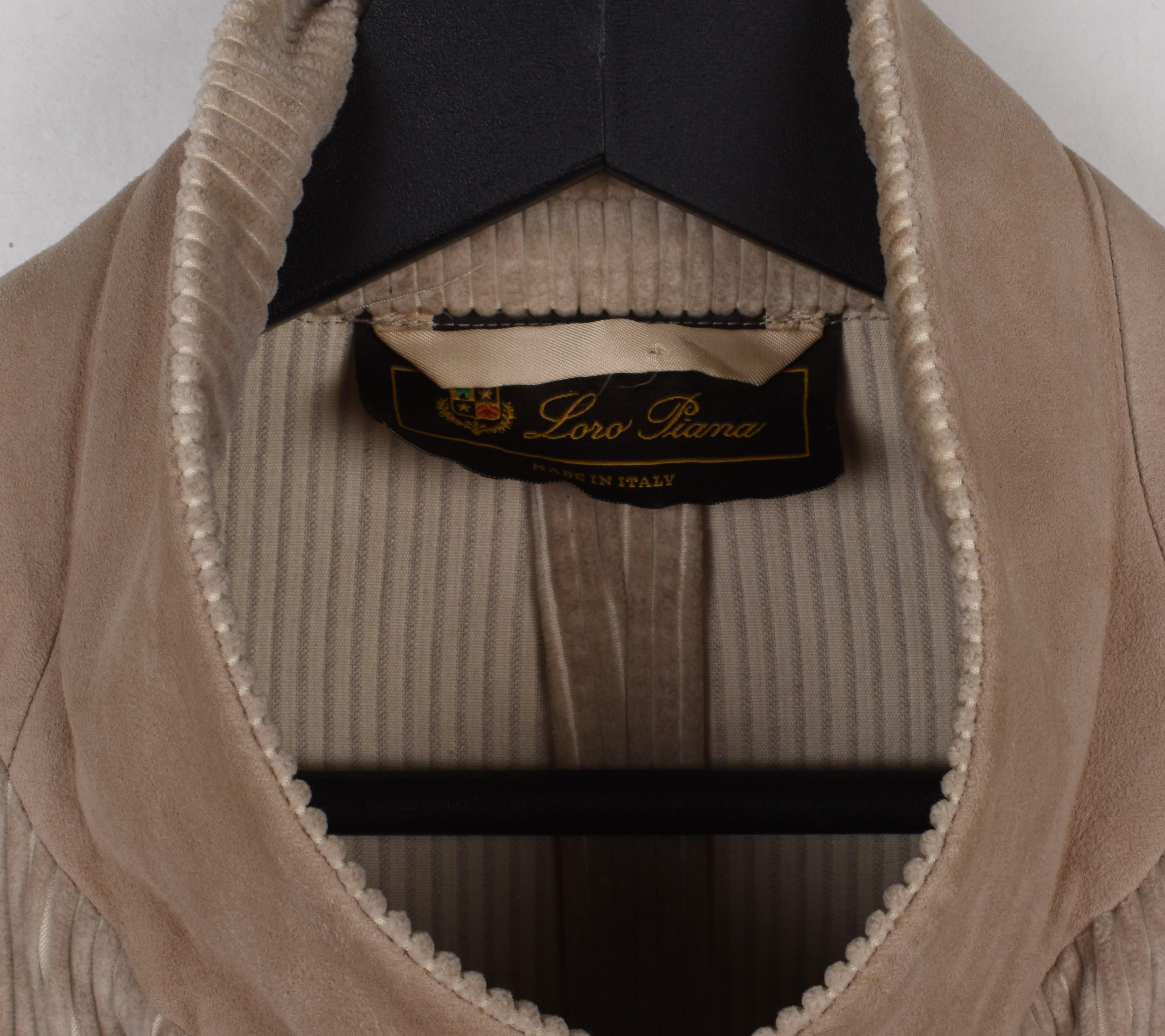 Loro Piana Men Jacket Cord Blazer Suede Collar Size 58 XXL, S1545 Herren im Angebot