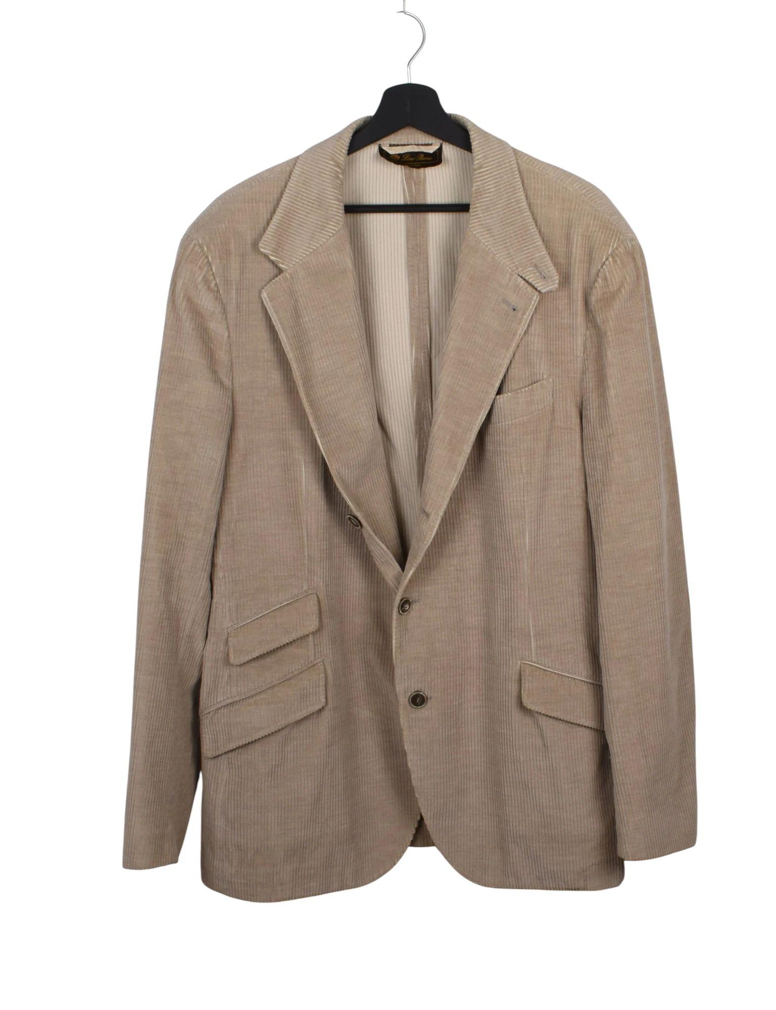 Loro Piana Men Jacket Cord Blazer Suede Collar Size 58 XXL, S1545 im Angebot