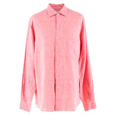 Loro Piana Men's Coral Linen Shirt XL