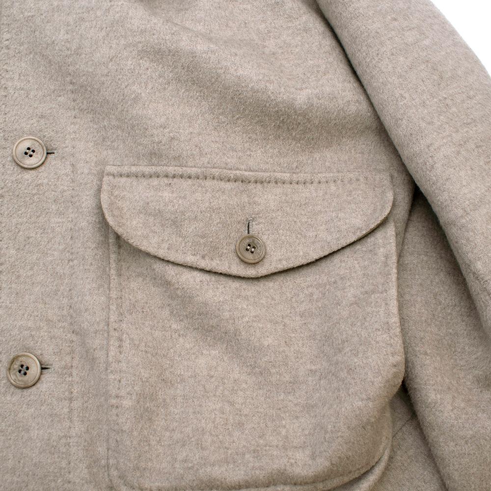 Loro Piana Men's Grey Baby Cashmere Hooded Jacket - Size XXL For Sale 1